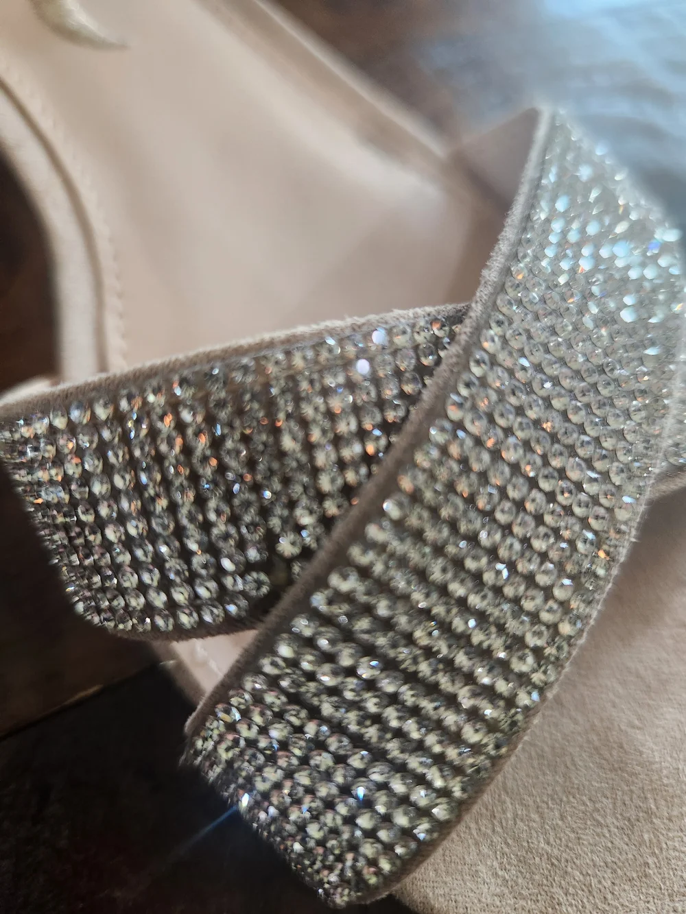 Nina Gold Rhinestone Crisscross Ankle Strap Sandals